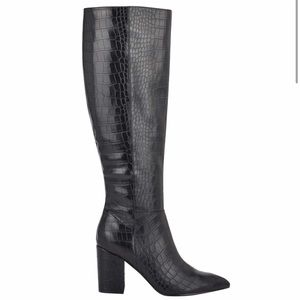 Nine West Croc Boots with Chunky Heel